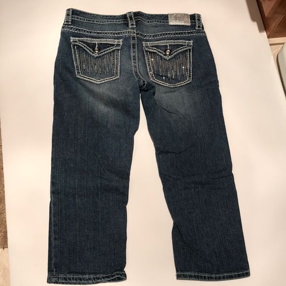Maurices bling jeans capris 7/8 reg crops sequins - Picture 4 of 12